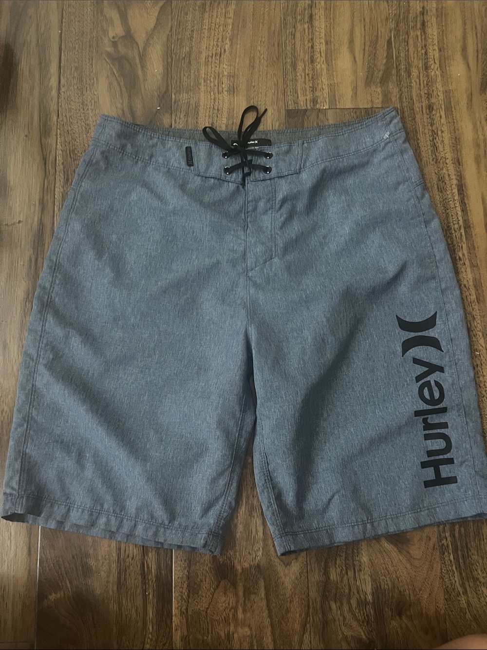 Hurley Men's Charcoal Gray Board Shorts with Black Logo